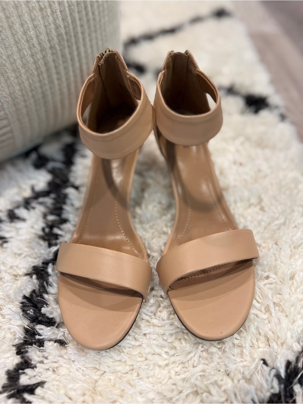 Style & Co Nude Ankle Strap Heels Women’s Size 8.5 Open Toe Dress Sandals - Picture 2 of 16